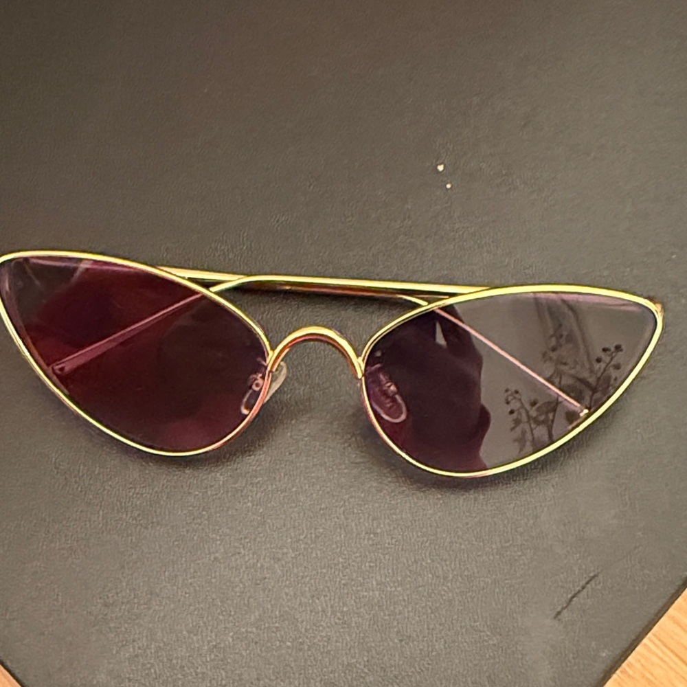 Gold Frame with Purple Lenses Sunglasses